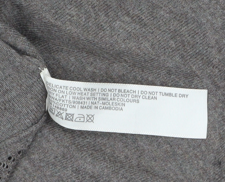 FatFace Women’s Brown Long Sleeve Open Knit Cotton Cardigan Size 12 - Image 4