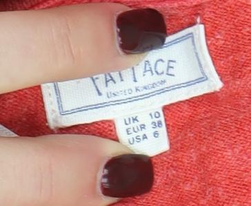 FatFace Women’s Red Linen Blend Crew Neck Long Sleeve Jumper UK 10 - Image 4