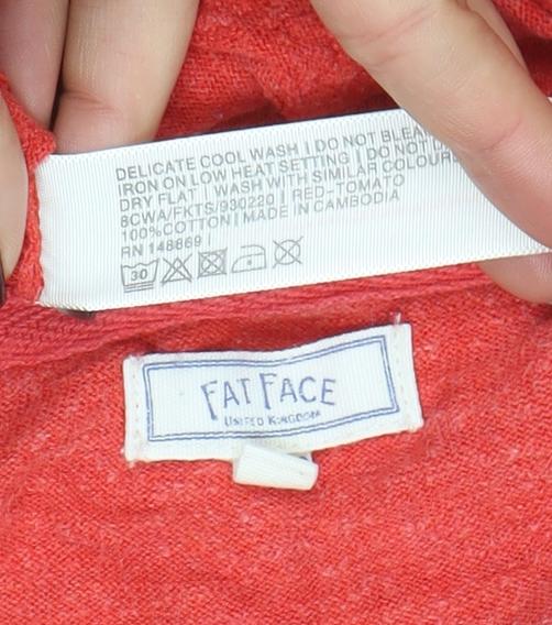 FatFace Women’s Red Linen Blend Crew Neck Long Sleeve Jumper UK 10 - Image 5