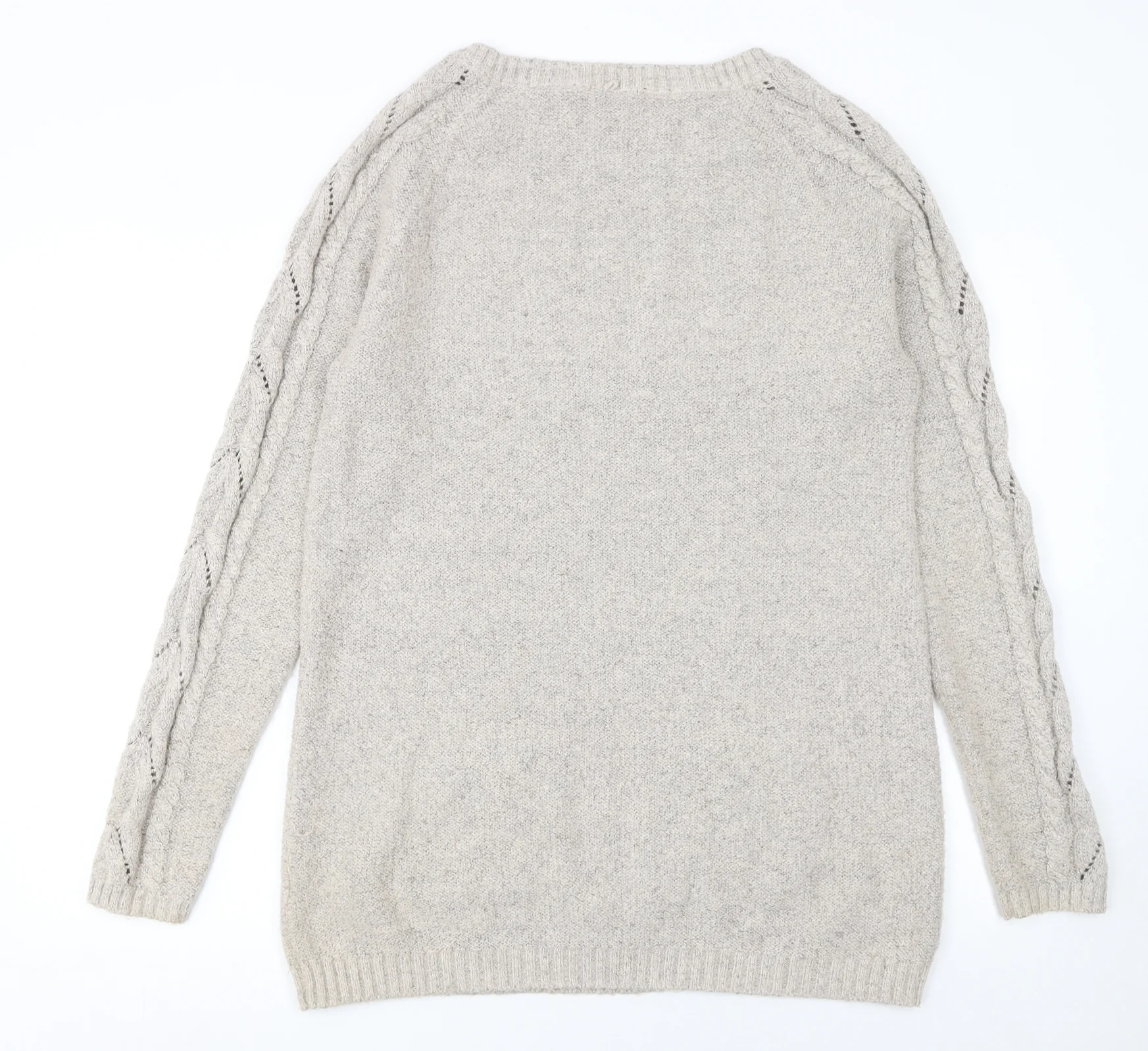 FatFace Womens Ivory Cable Knit Jumper Size 16 Crew Neck Pullover - Image 3