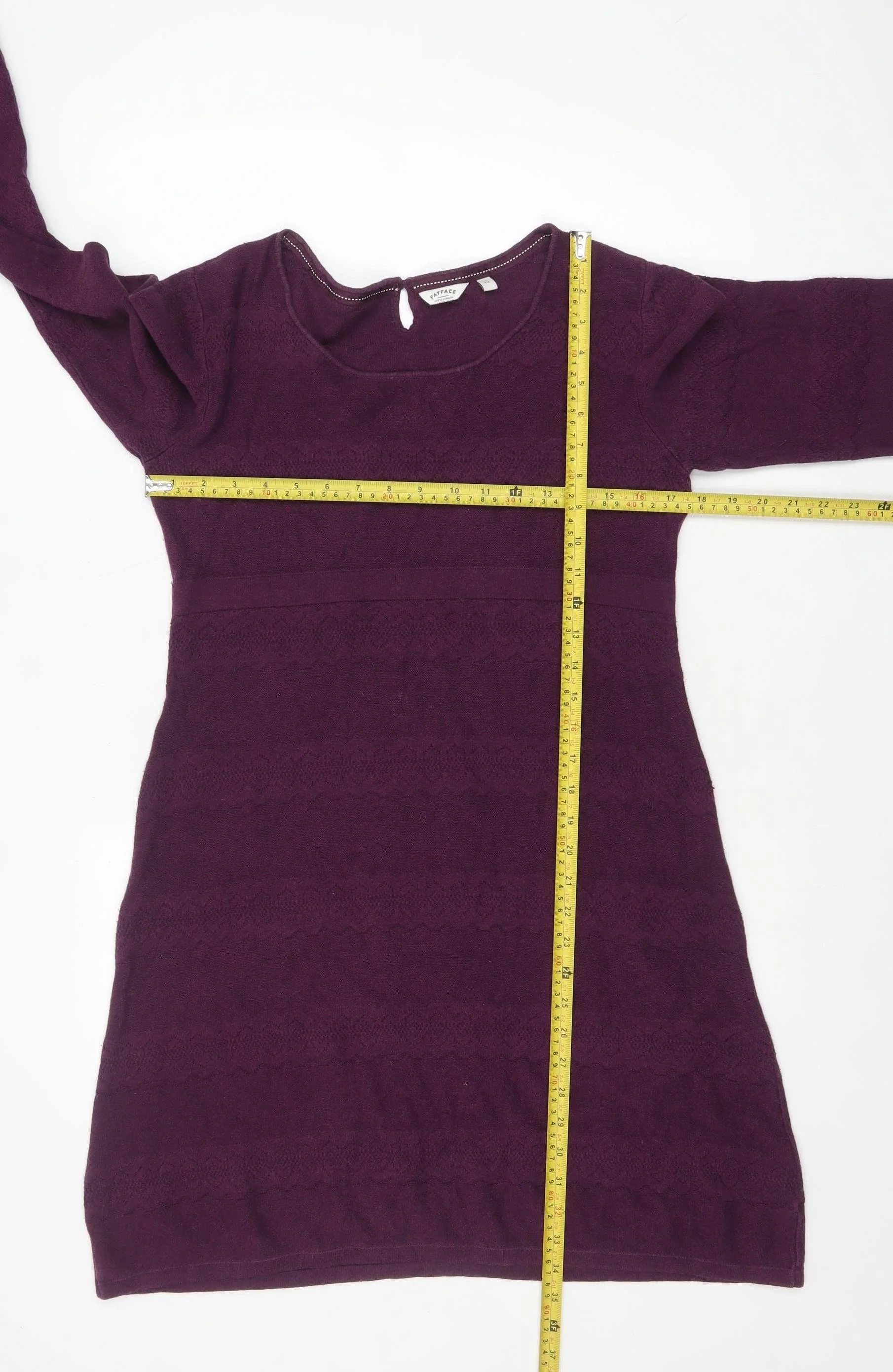 FatFace Womens Purple Cotton Knit Jumper Dress Size 12 - Image 2