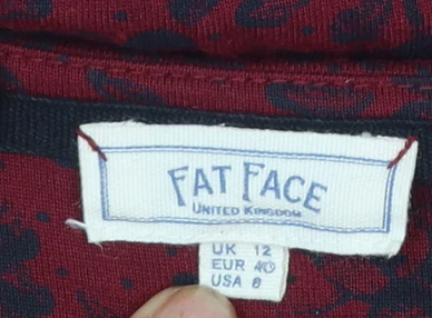 FatFace Womens Red Animal Print Viscose Tunic Blouse UK 12 - Image 5