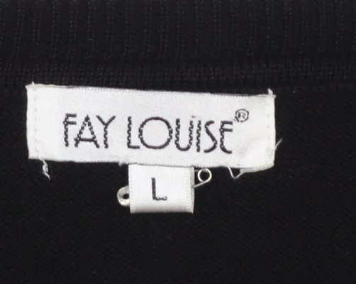 Fay Louise Women’s Black Lace Knit Short Sleeve Cardigan L - Image 4
