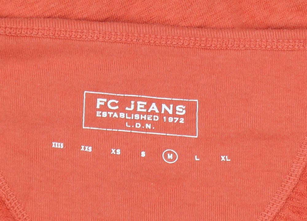 FC Jeans Women’s Orange Pullover Sweatshirt Medium Cotton Casual - Image 4