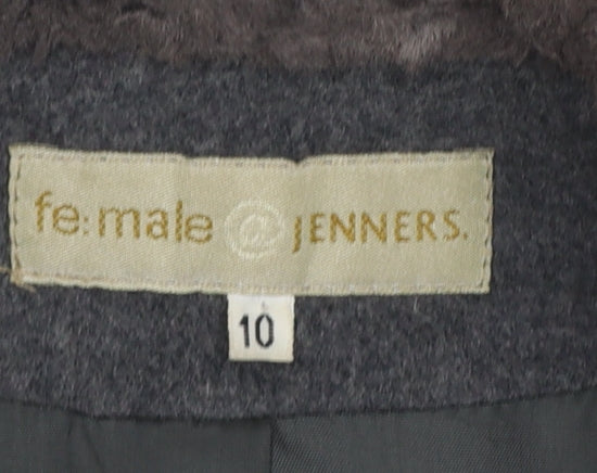 fe.male @ Jenners Women’s Grey Wool Cashmere Long Coat Size 10 - Image 4