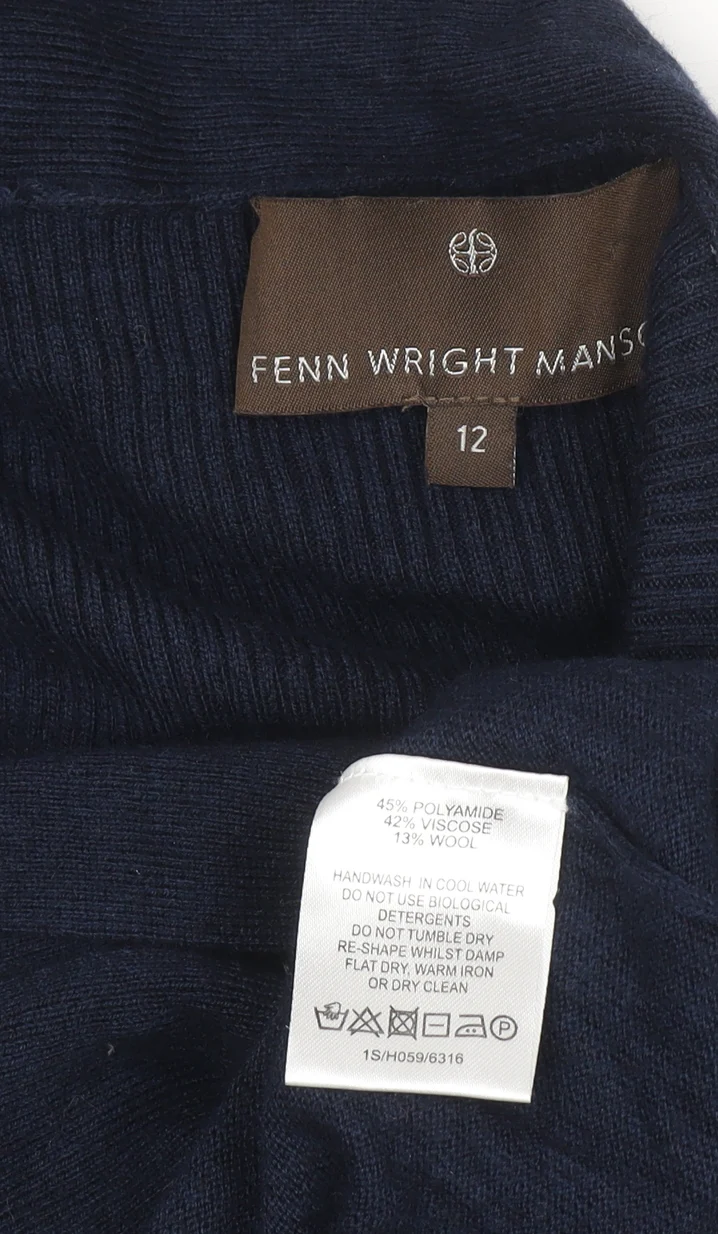 Fenn Wright Manson Women Blue Size 12 Knit Bodycon Dress - Image 4