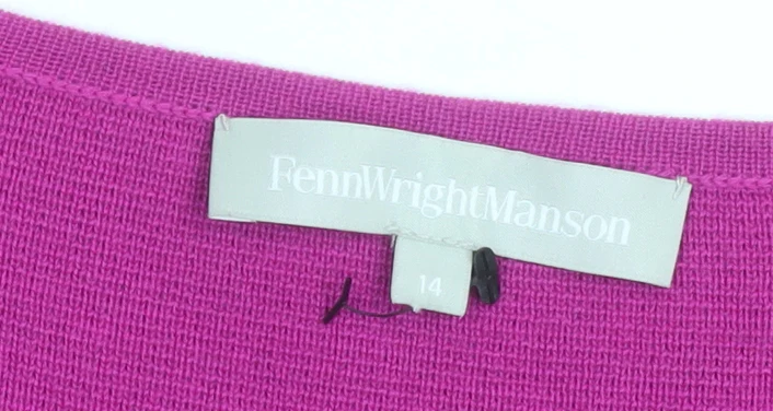 Fenn Wright Manson Women’s Pink Black Colourblock Wool Shift Dress Size 14 - Image 6