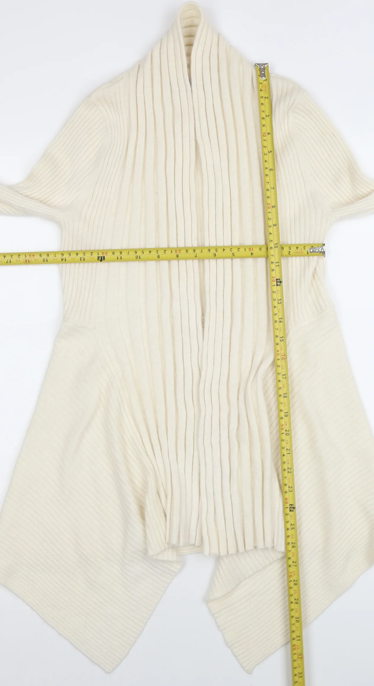 Fenn Wright Manson Women's Ivory Angora Knit Open Cardigan UK 12 - Image 2