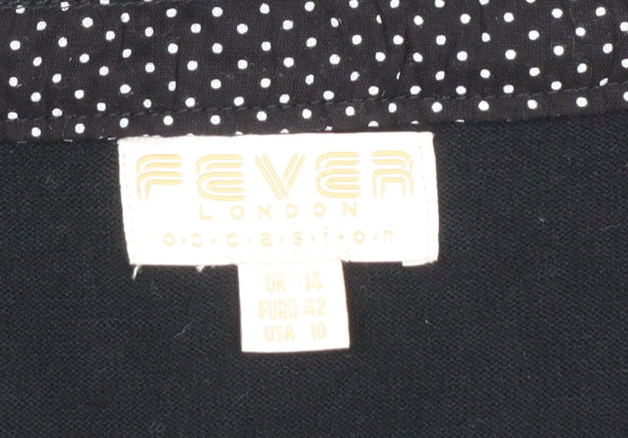 Fever London Women's Black Cardigan Size 14 Scoop Neck Lightweight Knit - Image 4