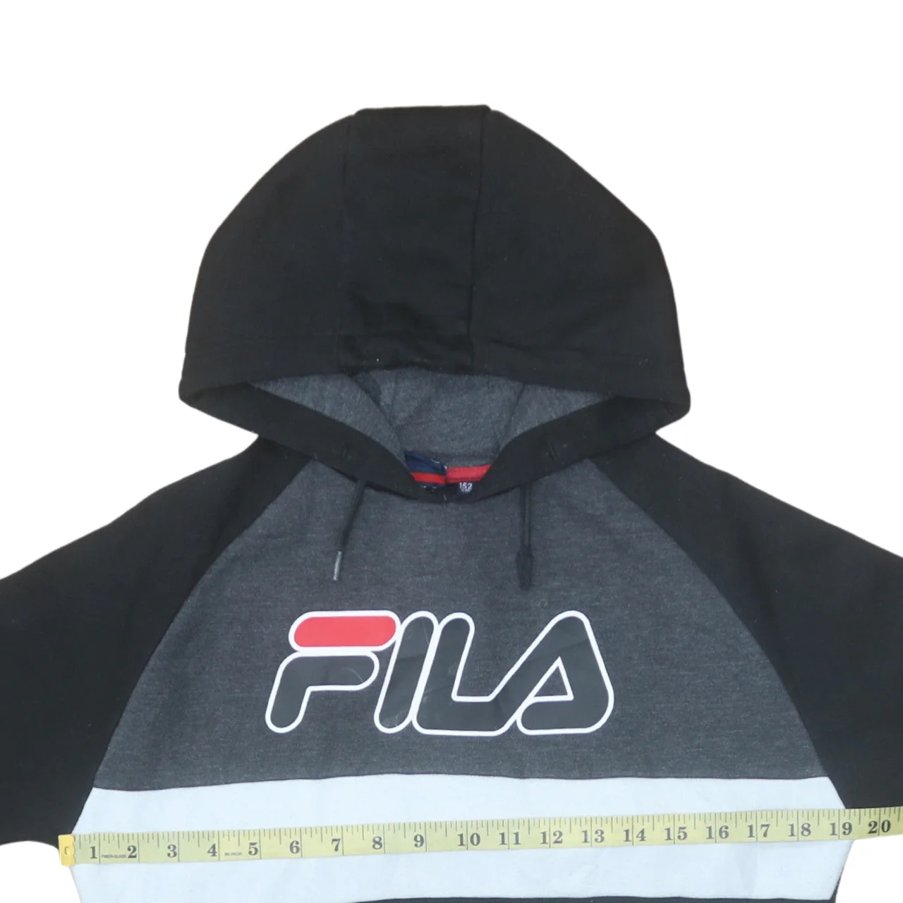 Fila Boys Black Colourblock Pullover Hoodie Size 14-15 Years - Image 2
