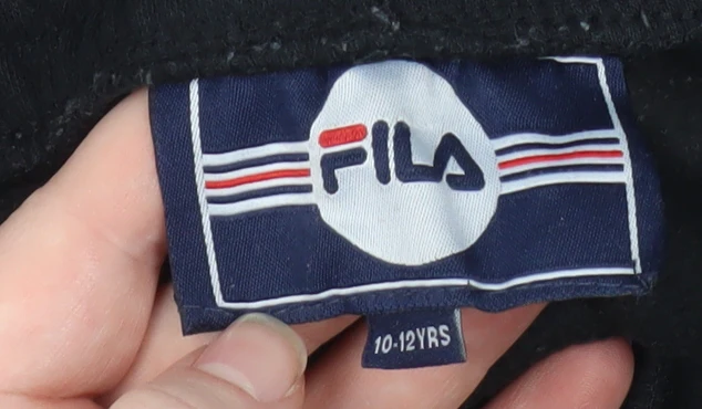 FILA Boys Black Jogger Sweatpants 10-12 Years Cotton Blend Activewear - Image 4