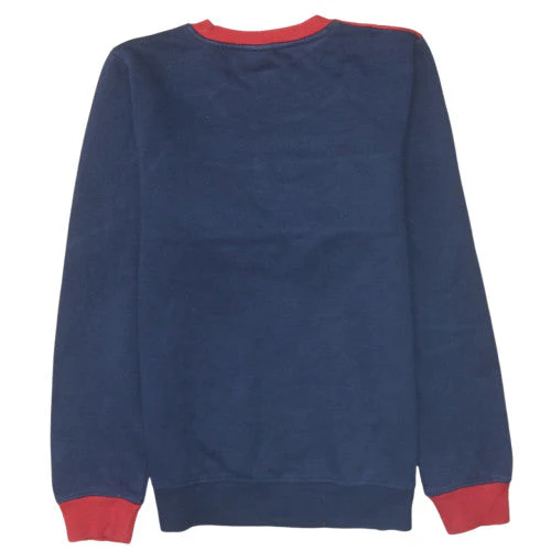 Fila Boys Navy Red Colourblock Crew Neck Sweatshirt Size 164cm - Image 4