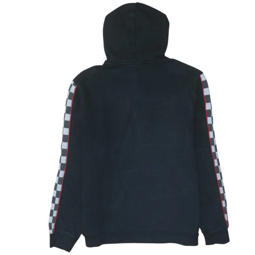 FILA Men Black L Pullover Hoodie Retro Sports Fleece Sweatshirt - Image 4
