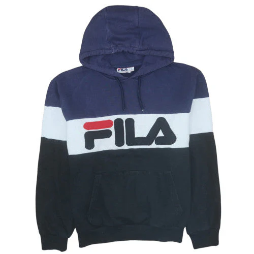FILA Men’s Multicoloured Pullover Hoodie Medium Logo Hooded Sweatshirt