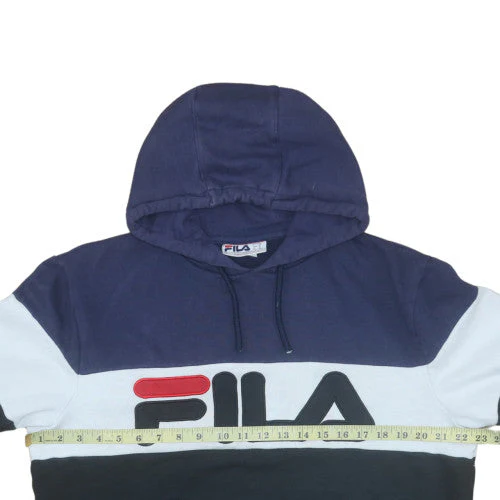 FILA Men’s Multicoloured Pullover Hoodie Medium Logo Hooded Sweatshirt - Image 3