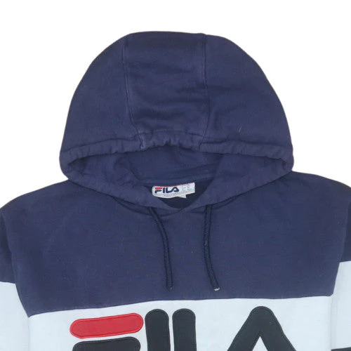 FILA Men’s Multicoloured Pullover Hoodie Medium Logo Hooded Sweatshirt - Image 8