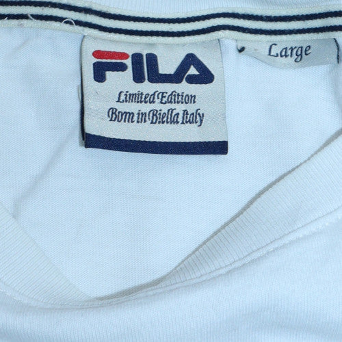 FILA Men’s White Limited Edition Logo T-Shirt Size L - Image 6