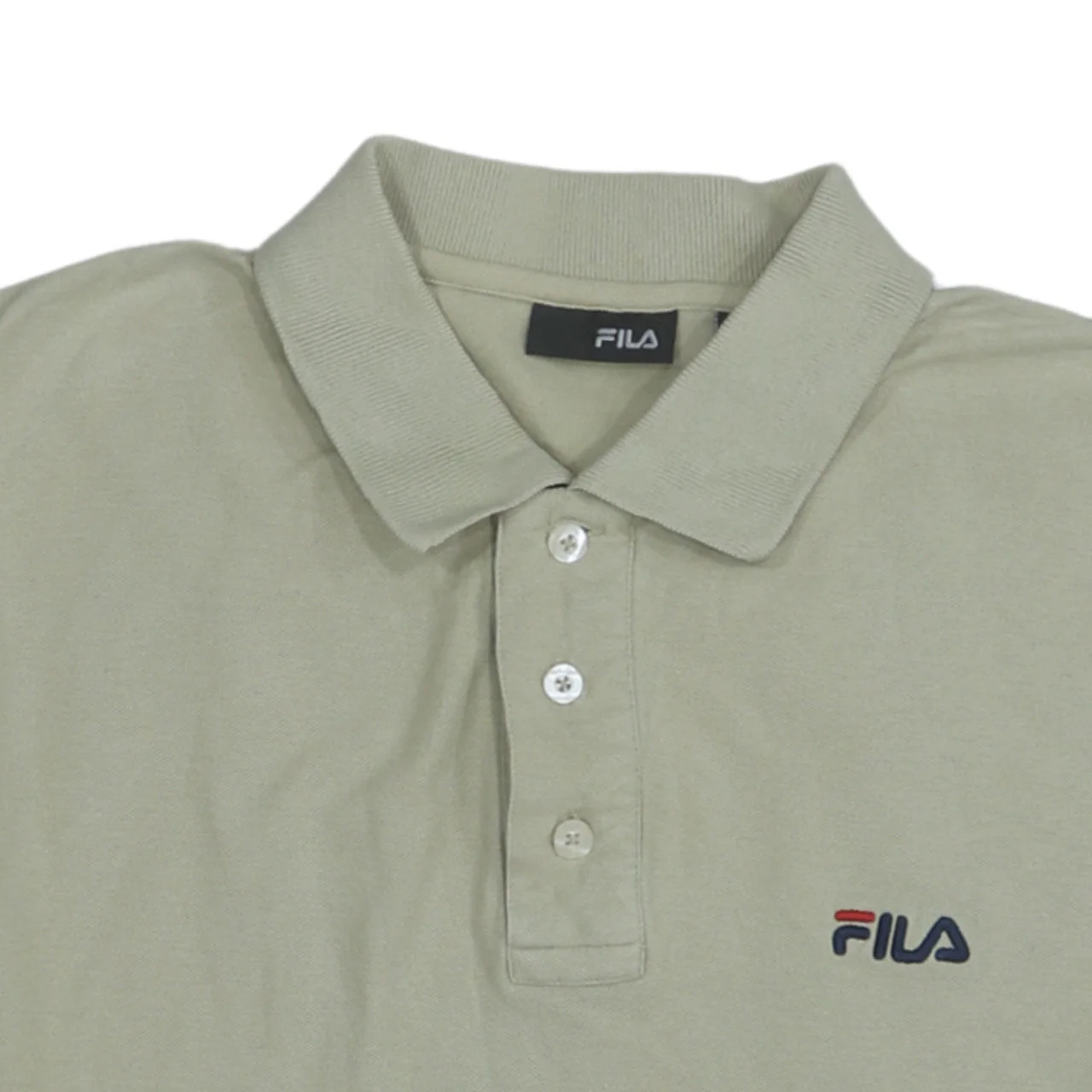 FILA Mens Beige Cotton Polo Shirt Size L Short Sleeve Casual Top - Image 7