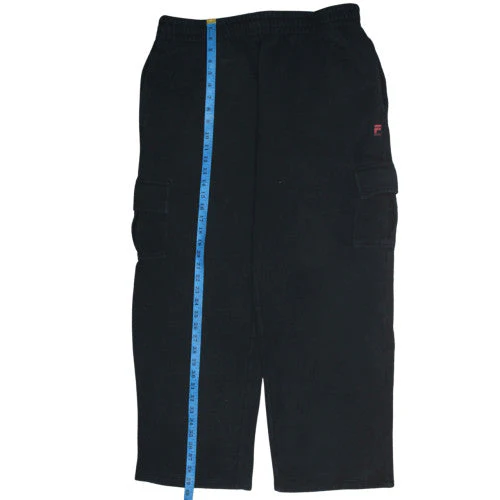 Fila Men's Black Fleece Jogger Trousers L Comfortable Sportswear - Image 2