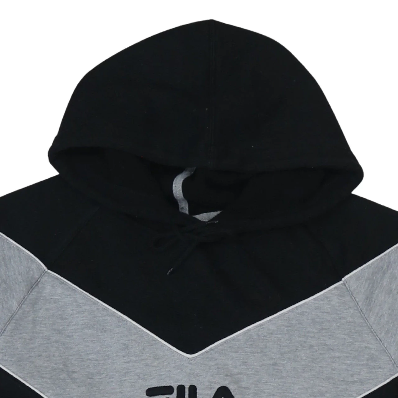 Fila Men's Black & Grey Pullover Hoodie Medium Logo Sweatshirt - Image 6