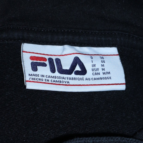 FILA Men's Black Pullover Hoodie Size M Logo Fleece Sweatshirt - Image 5