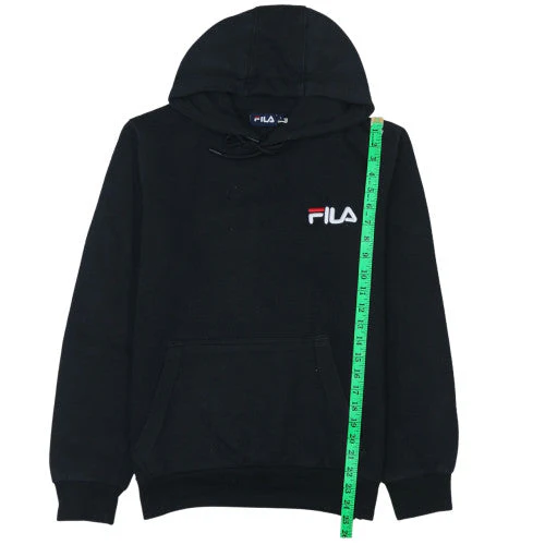 FILA Men's Black Small Pullover Hoodie with Logo Pocket - Image 2