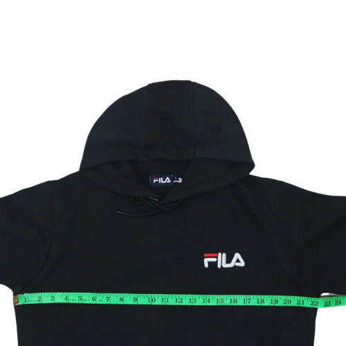 FILA Men's Black Small Pullover Hoodie with Logo Pocket - Image 3