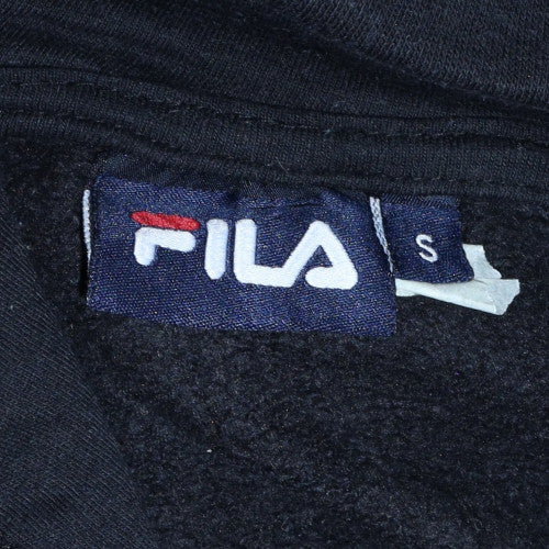 FILA Men's Black Small Pullover Hoodie with Logo Pocket - Image 5