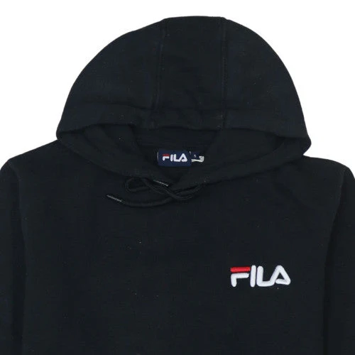 FILA Men's Black Small Pullover Hoodie with Logo Pocket - Image 8