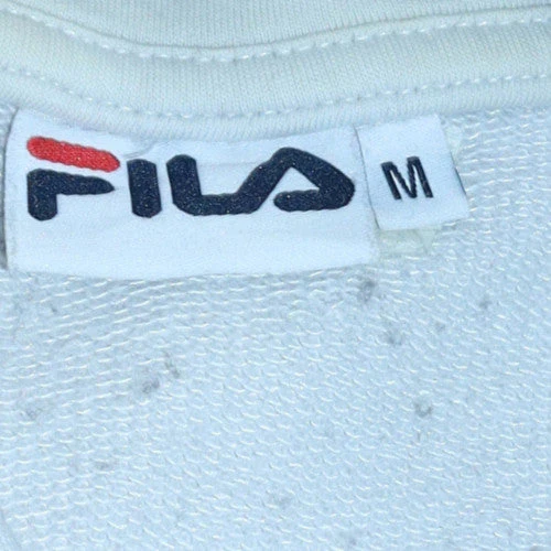 FILA Men's Black & White Logo Pullover Hoodie Size M - Image 5