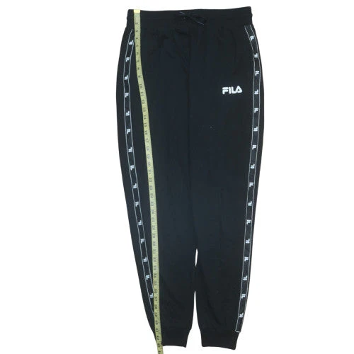 FILA Mens Black XL Jogger Sweatpants with Logo Tape Detail - Image 3