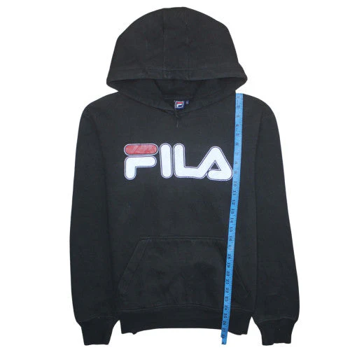 FILA Mens Black XL Pullover Hoodie with Logo Print - Image 2