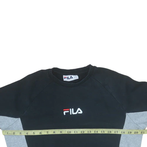 FILA Mens Black XS Pullover Sweatshirt Crew Neck Fleece Logo Sportswear - Image 2