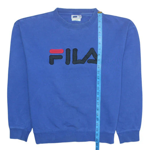 FILA Mens Blue Logo Crew Neck Pullover Sweatshirt Size L - Image 3
