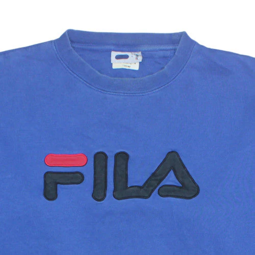 FILA Mens Blue Logo Crew Neck Pullover Sweatshirt Size L - Image 7