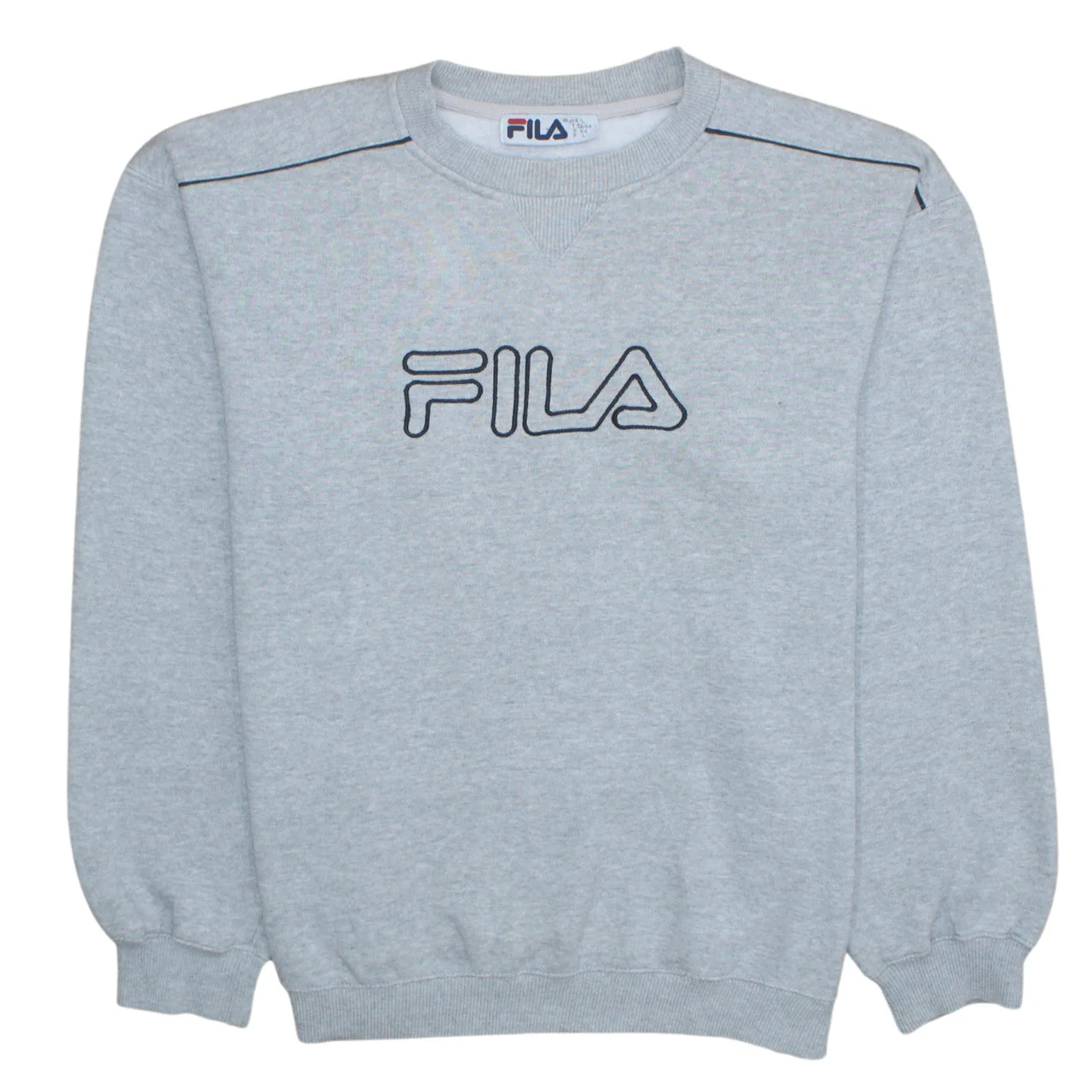 Fila Men's Grey Crew Neck Logo Pullover Sweatshirt Size L