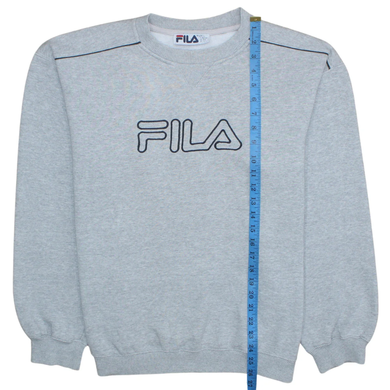 Fila Men's Grey Crew Neck Logo Pullover Sweatshirt Size L - Image 3