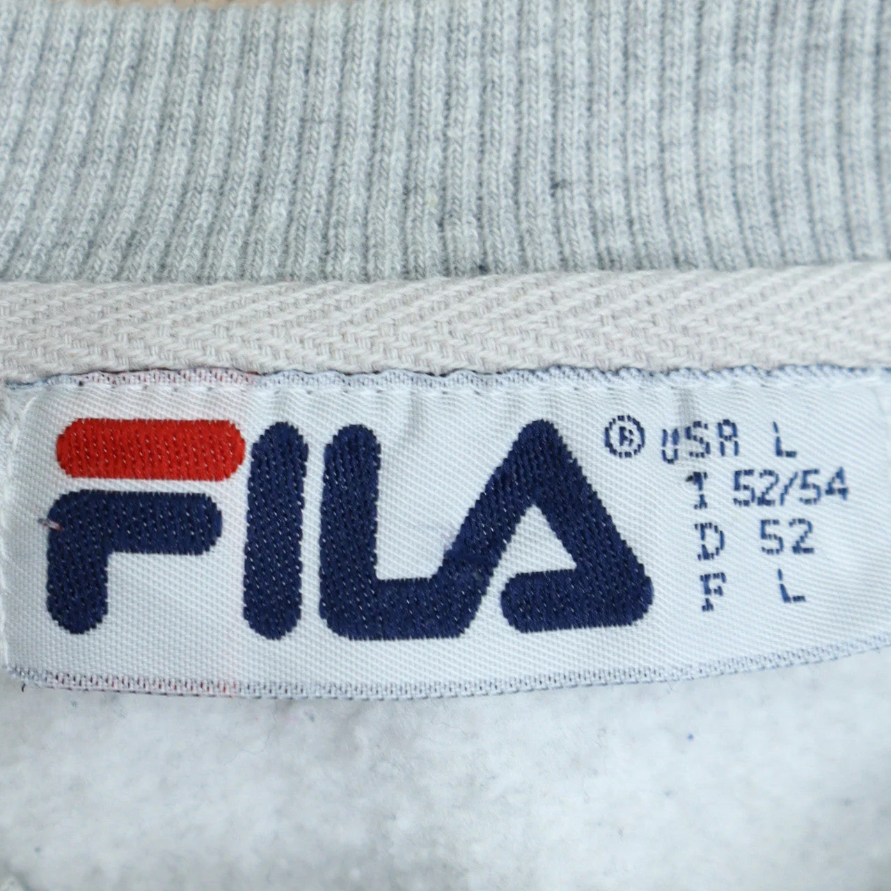 Fila Men's Grey Crew Neck Logo Pullover Sweatshirt Size L - Image 5