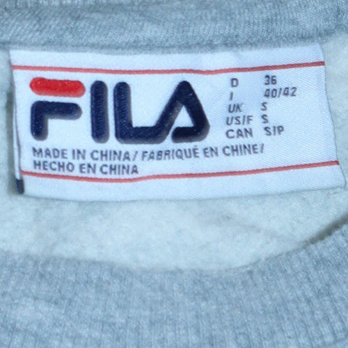 Fila Men's Grey Crew Neck Sweatshirt S Regular Fit Logo Pullover - Image 5