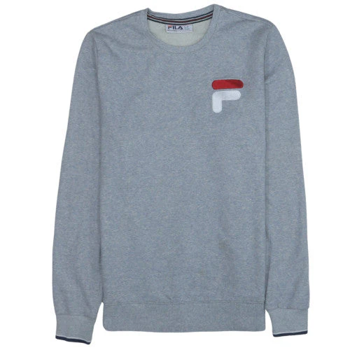 FILA Men's Grey Embroidered Logo Pullover Sweatshirt M - Image 2