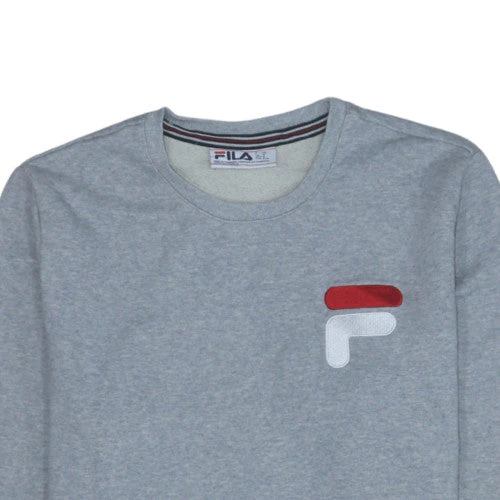 FILA Men's Grey Embroidered Logo Pullover Sweatshirt M - Image 8