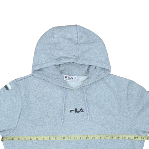 FILA Men's Grey Pullover Hoodie Size M Logo Sportswear - Image 2