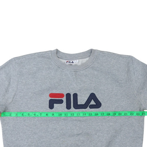 Fila Mens Grey XL Pullover Sweatshirt Logo Crew Neck Fleece - Image 2