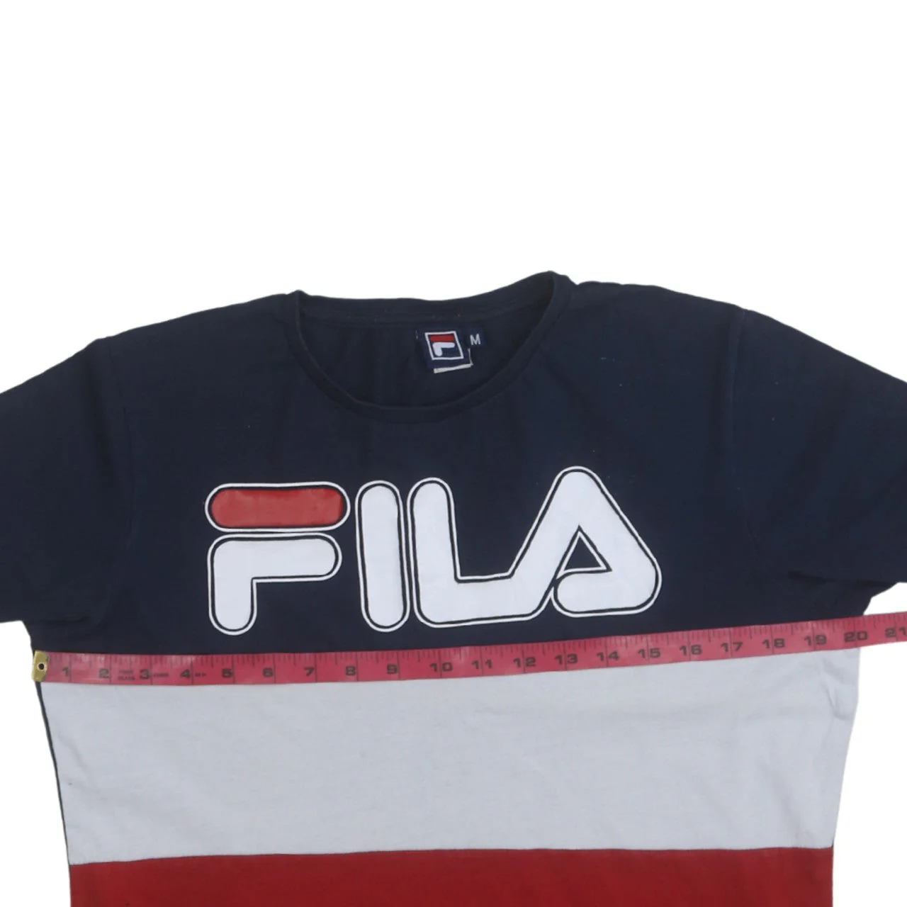 FILA Mens Multicolour Crew Neck Colourblock Logo T-Shirt Size M - Image 2