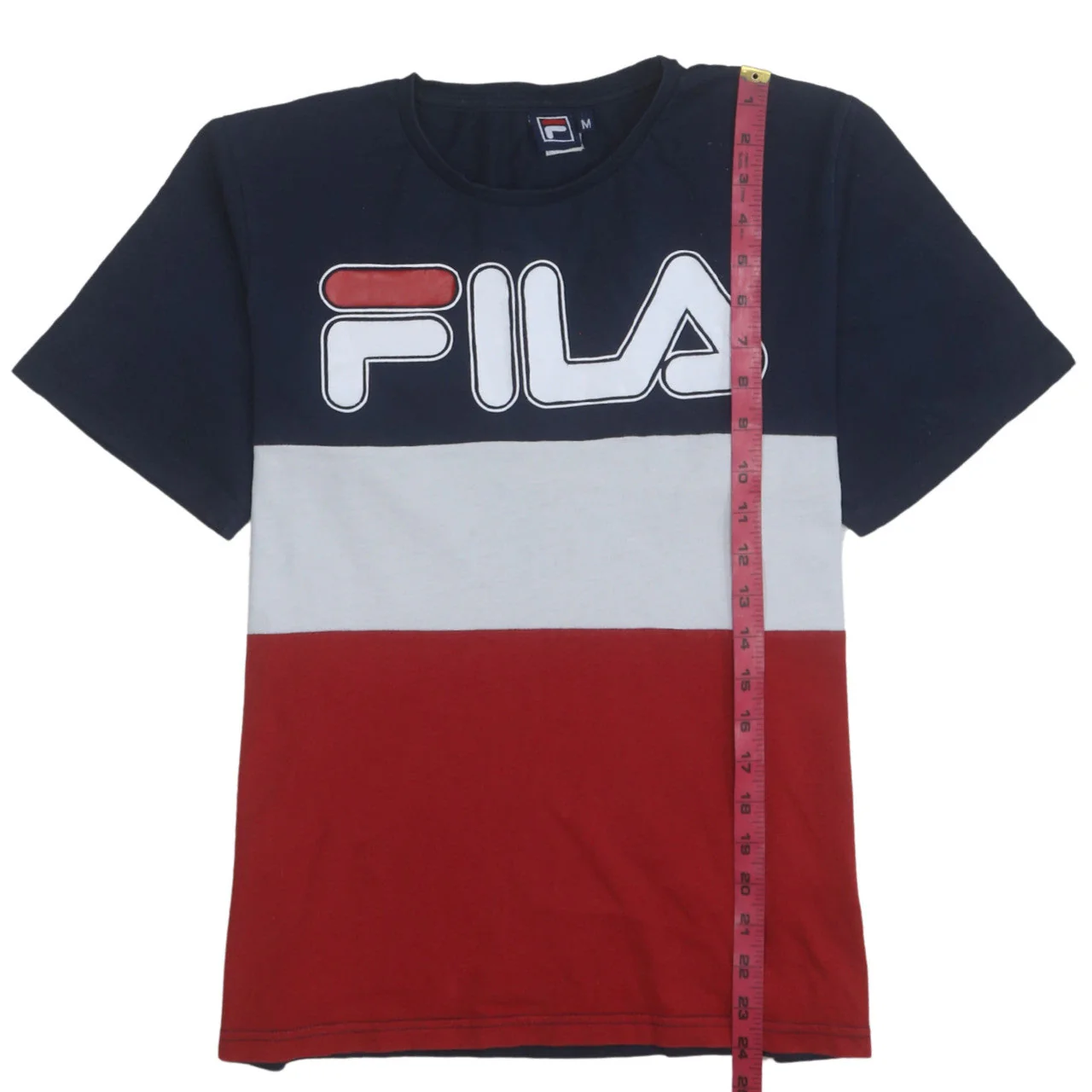 FILA Mens Multicolour Crew Neck Colourblock Logo T-Shirt Size M - Image 3