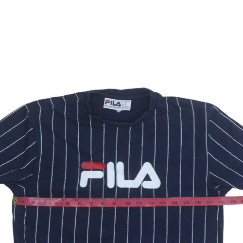 Fila Men's Navy Pinstripe Crew Neck Short Sleeve T-Shirt XS - Image 3