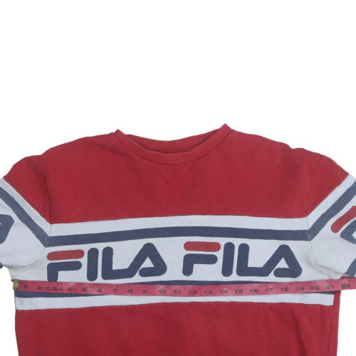 Fila Mens Red Crew Neck Logo Pullover Sweatshirt M - Image 3