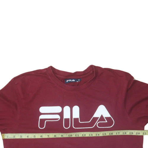 Fila Men's Red Long Sleeve Cotton Graphic Top M - Image 3