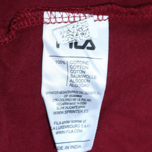 Fila Men's Red Long Sleeve Cotton Graphic Top M - Image 6