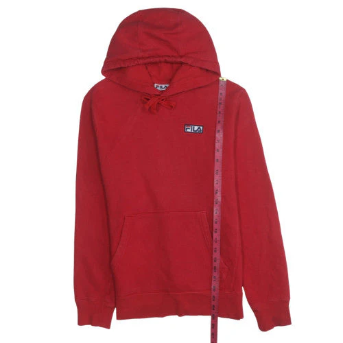 FILA Men's Red Pullover Hoodie Size S Regular Fit Fleece Sweatshirt - Image 2